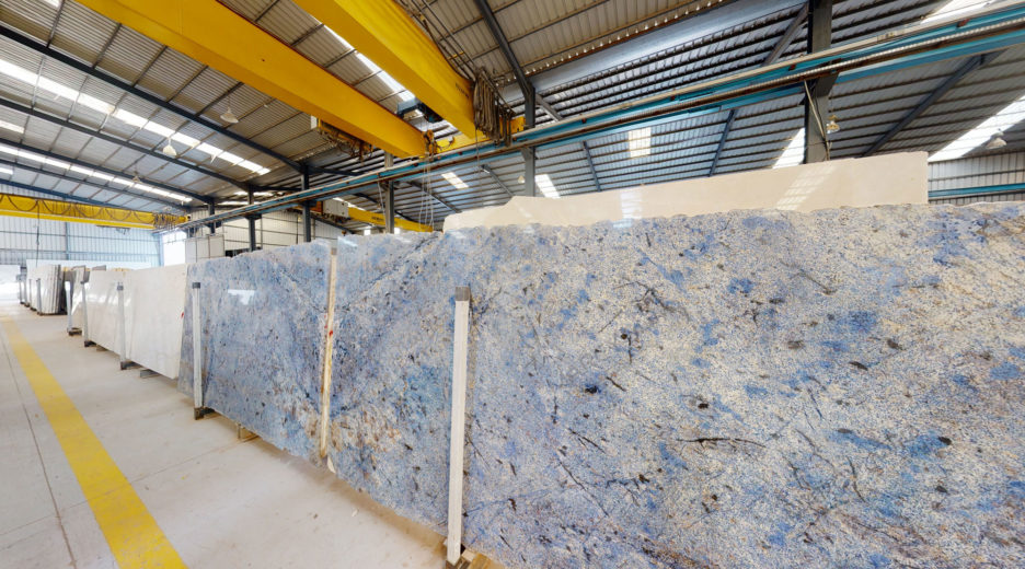 Azul Bahia marble slabs